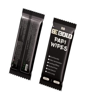 BE BOLD Papi Man Wipes Odor Terminator Man Flushable Wet Wipes, Cooling Effect, Eliminates Balsy Odor (Single Packet Packs of 30) Scented Eco Friendly With Vitamin-E, Aloe, Instant Freshen Up Wipes