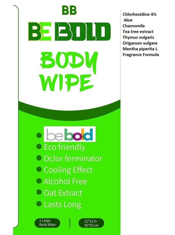 BE BOLD Body Deodorant Wipes, Body and Underarm Cleansing Wipes- Aluminum Free, Prevent and Eliminate Any Body Odor Naturally (Tea Tree) - Image 8
