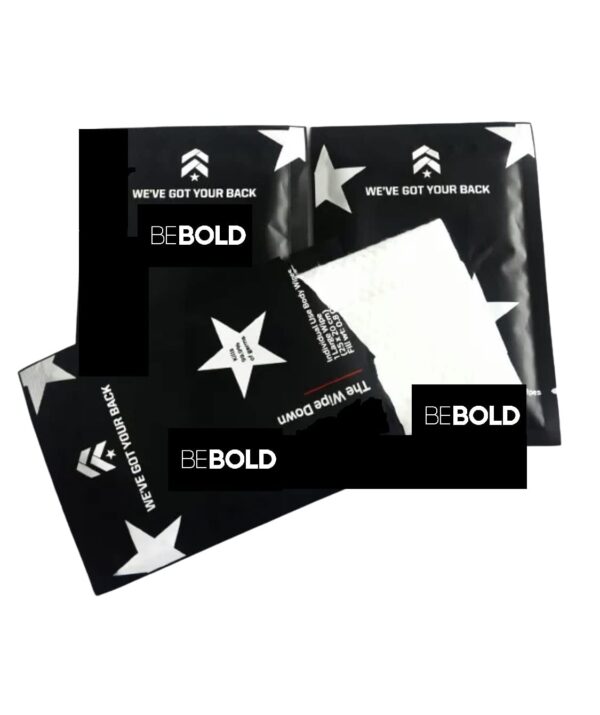 BE BOLD Papi Man Wipes Odor Terminator Man Flushable Wet Wipes, Cooling Effect, Eliminates Balsy Odor (Single Packet Packs of 30) Scented Eco Friendly With Vitamin-E, Aloe, Instant Freshen Up Wipes - Image 2