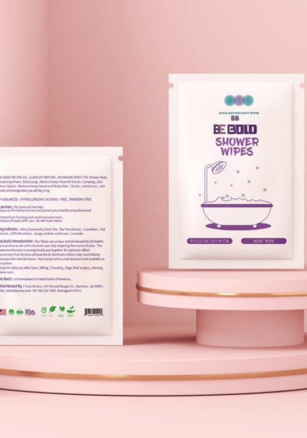 Be Bold Body Workout Shower Wipes – Lavender Aluminum-Free Natural Odor Eliminator
