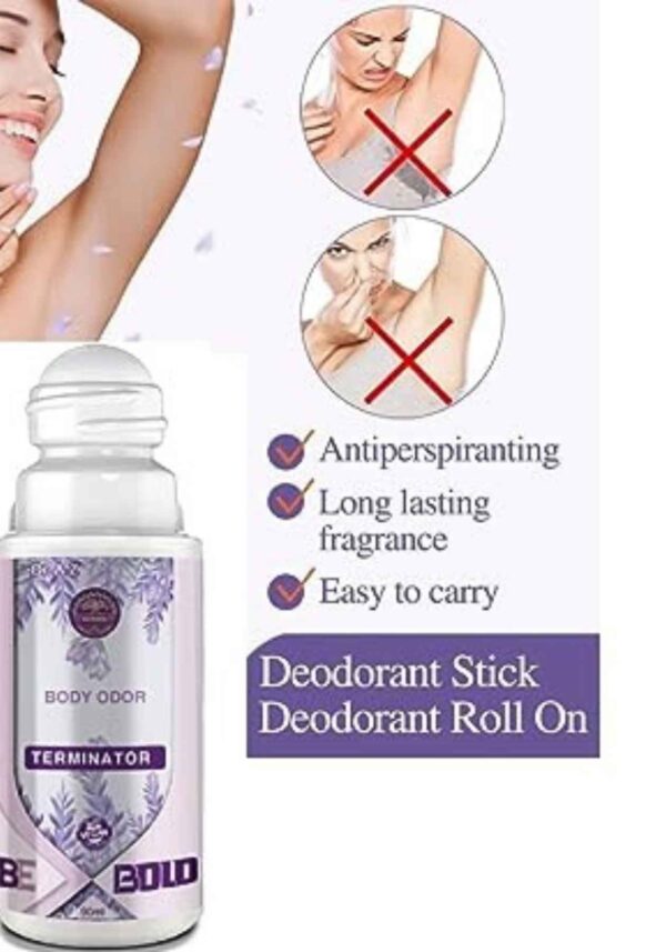 Be Bold Body Unisex Lavender Roll-On Deodorant – Long-Lasting Aluminum-Free Odor Eliminator